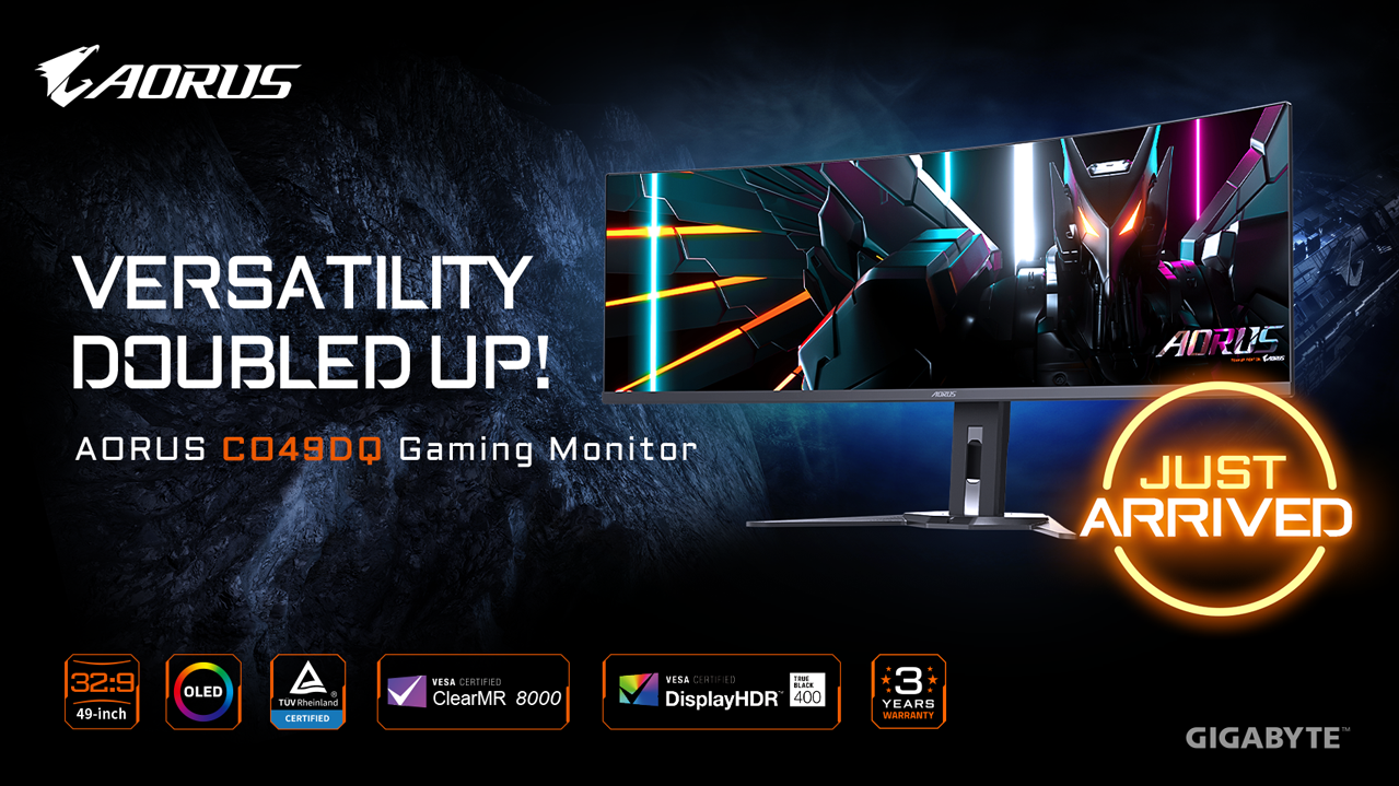 Gigabyte AORUS CO49DQ 49 144 Hz Ultrawide Curved DQHD Gaming Monitor